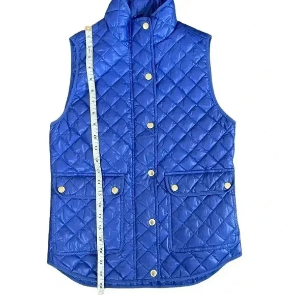 J.CREW purple blue quilted puffer vest down women’s vest size XXS - Picture 4 of 7